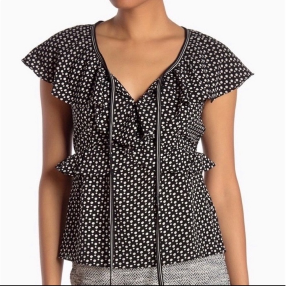 Max Studio Polka Dot Top NWT
